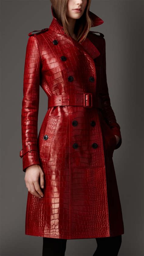 burberry red leather coat|women's leather car coat.